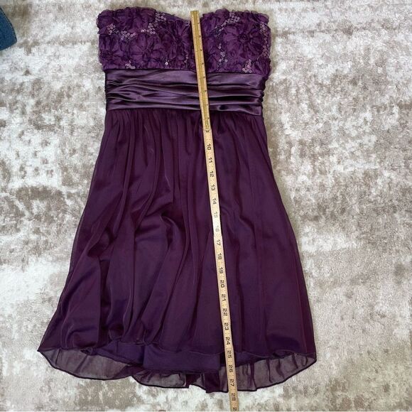 Speechless grape purple sequined top wide waist above the knee mini dress SZ 5 - Picture 7 of 8